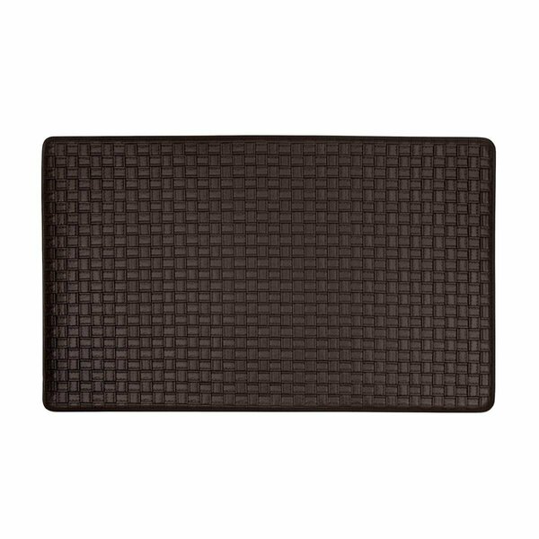 Achim Importing Achim  18 x 30 in. Woven-Embossed Faux-Leather Anti-Fatigue Mat, Black AF1830BK12